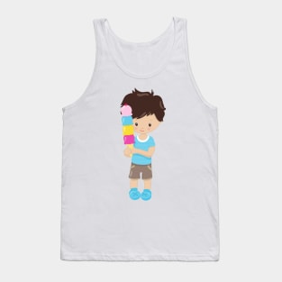 Boy With Ice Cream, Brown Hair, Ice Cream Cone Tank Top